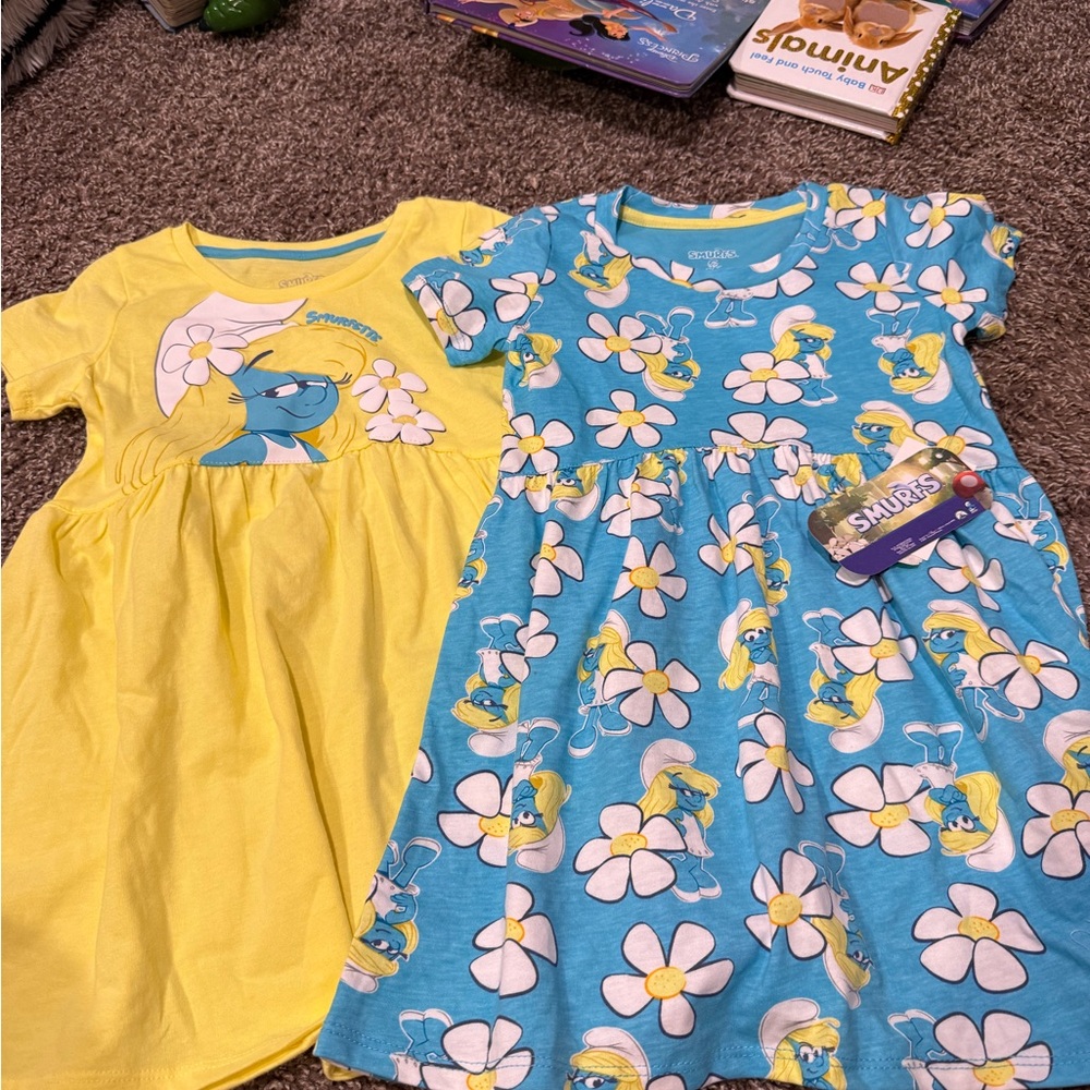 🥭Kids Smurf Dress Set - Yellow and Blue